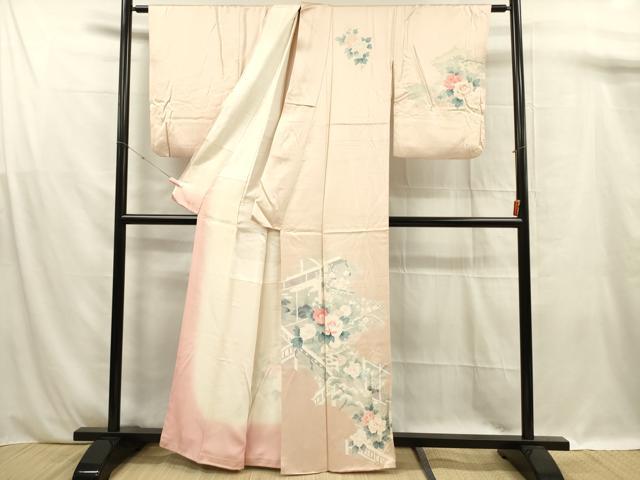 平和屋着物■訪問着 風景花文 正絹 逸品 DABF0944ya