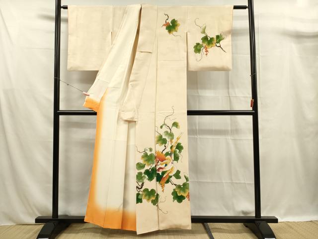 平和屋着物■訪問着 作家物 葡萄蔦の葉飛鳥文 正絹 逸品 DABF0950ya