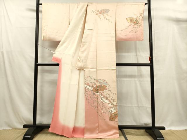 平和屋着物■訪問着 地紙花文 暈し染め 金彩 正絹 逸品 DABF0957cd