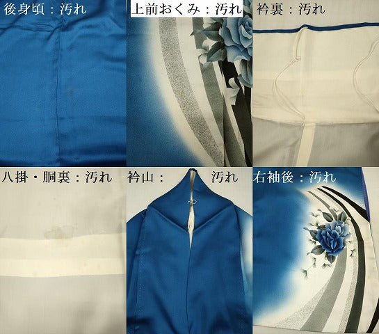 平和屋着物■訪問着 薔薇 バラ 暈し染め 正絹 逸品 DABF0980ya