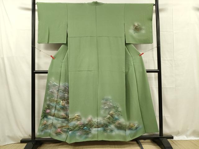 平和屋着物■訪問着 風景文 暈し染め 金彩 正絹 逸品 DABF0990ya