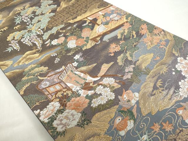 平和屋着物◎六通柄袋帯 平安春秋文 金糸 正絹 逸品 DABF1122ud