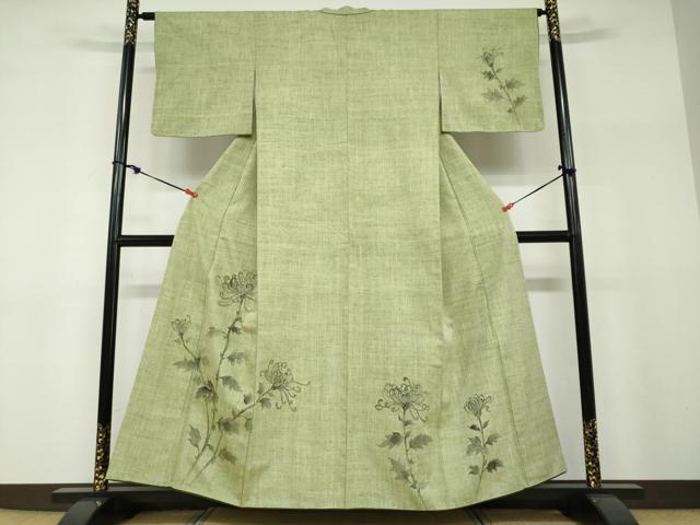 平和屋着物●訪問着 紬地 乱菊 正絹 逸品 DABF1161ud