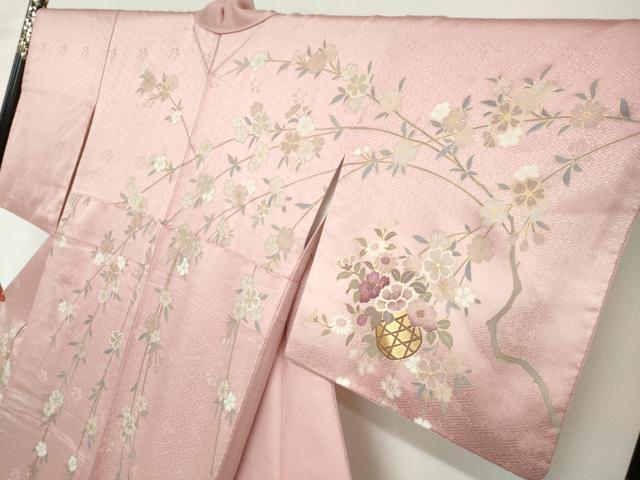 平和屋着物●訪問着 花籠文 暈し染め 金彩 正絹 逸品 DABF1178ud