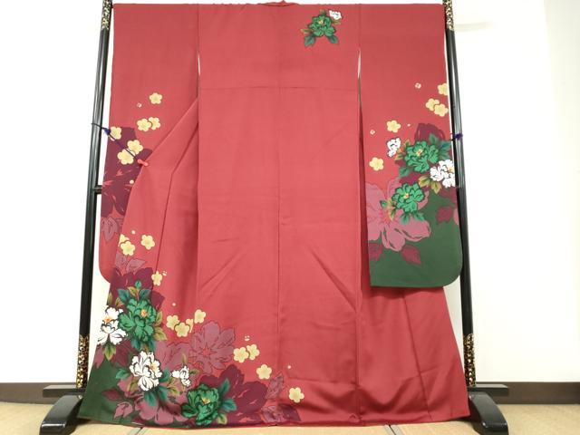 平和屋着物●豪華振袖 草花文 正絹 逸品 DABF1179ud