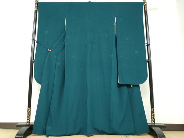 平和屋着物●世界的ファッションデザイナー 山本寛斎 kansaiブランド 振袖 草花地紋 鉄色 正絹 逸品 DABF1181ud