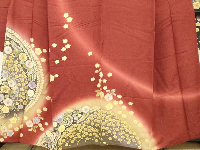 平和屋着物●豪華振袖 辻が花 暈し染め 金通し地 ますいわ屋扱い 正絹 逸品 DABF1187ud