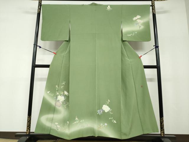 平和屋着物●友禅作家 北川聖水 訪問着 花籠文 暈し染め 正絹 逸品 DABF1202ud