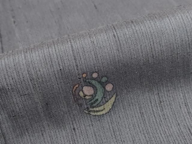 平和屋着物●上質な紬 草花丸文 正絹 逸品 DABF1215ud