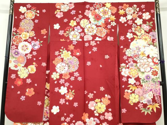 平和屋着物●豪華振袖 刺繍 手毬草花文 金彩 正絹 逸品 DABF1217ud