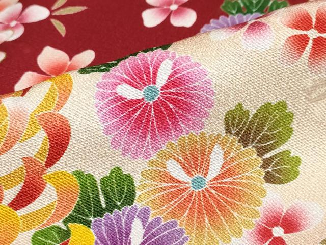 平和屋着物●豪華振袖 草花文 暈し染め 金彩 正絹 逸品 DABF1218ud