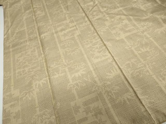 平和屋着物●結城紬 80亀甲 笹竹文 正絹 逸品 DABF1219ud