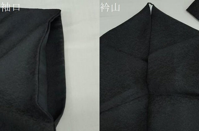 平和屋着物●訪問着 草花文 黒地 正絹 逸品 DABF1224ud