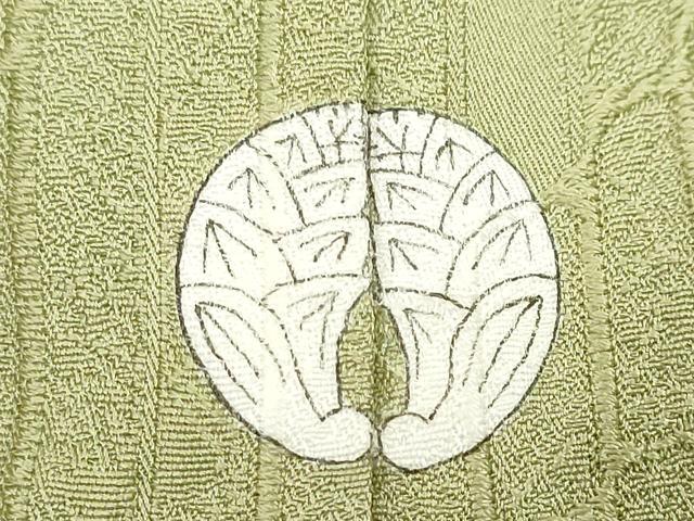 平和屋着物●上質な色無地 変わり格子地紋 青丹色 正絹 逸品 DABF1227ud