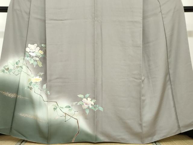 平和屋着物●訪問着 枝花文 暈し染め 金銀彩 正絹 逸品 DABF1233ud