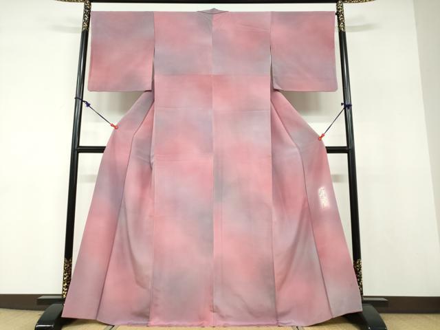 平和屋着物●染色作家 斉藤三才 小紋 霞文 正絹 逸品 DABF1235ud