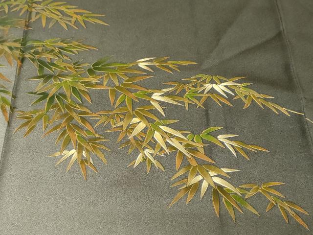 平和屋着物●漆工芸作家 金森一博 訪問着 笹竹文 暈し染め 金彩 正絹 逸品 DABF1247ud