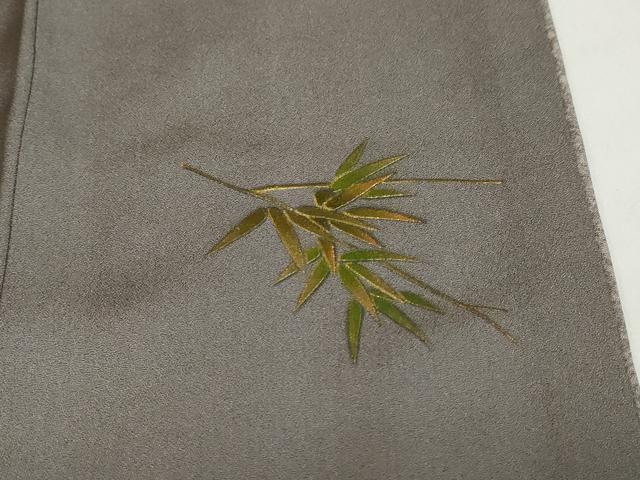 平和屋着物●漆工芸作家 金森一博 訪問着 笹竹文 暈し染め 金彩 正絹 逸品 DABF1247ud