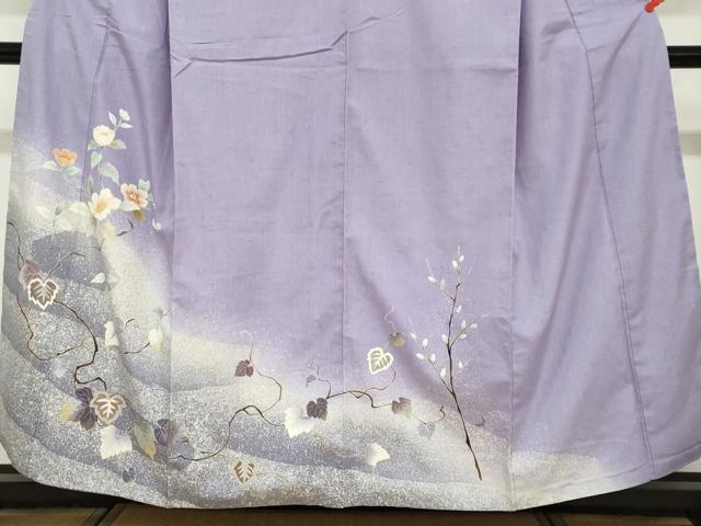 平和屋着物●訪問着 紬地 蔦の葉文 正絹 逸品 DABF1249ud