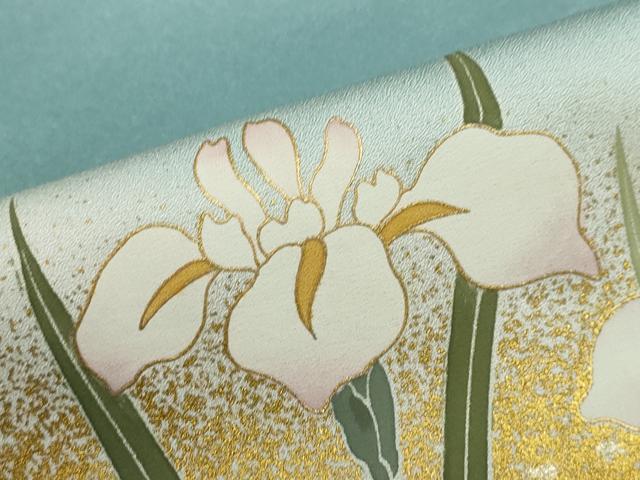 平和屋着物●訪問着 作家物 草花文 暈し染め 金彩 ロング丈 正絹 逸品 DABF1257ud