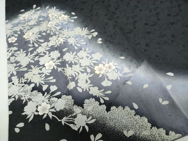 平和屋着物●訪問着 駒刺繍 舞桜文 暈し染め 正絹 逸品 DABF1260ud