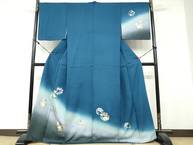 平和屋着物●訪問着 草花丸文 暈し染め 金銀彩 さが美扱い 正絹 逸品 未使用 DABF1266ud