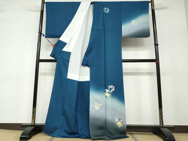 平和屋着物●訪問着 草花丸文 暈し染め 金銀彩 さが美扱い 正絹 逸品 未使用 DABF1266ud