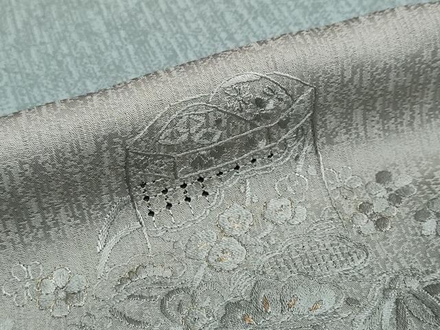 平和屋着物●中国三大刺繍 汕頭刺繍 スワトウ刺繍 訪問着 流水貝桶花文 暈し染め 金糸 正絹 逸品 DABF1268ud