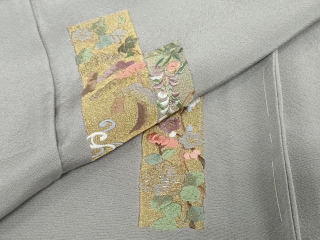 平和屋着物●訪問着 総刺繍 短冊草花文 金糸 仮絵羽 正絹 逸品 未使用 DABF1278ud