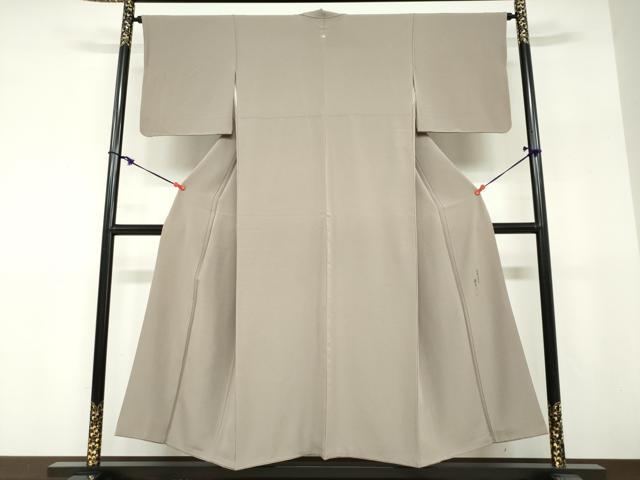 平和屋着物●上質な色無地 伝統工芸士 淳子 胡桃染色 正絹 逸品 DABF1282ud