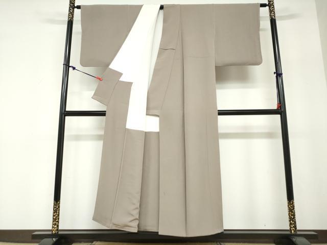 平和屋着物●上質な色無地 伝統工芸士 淳子 胡桃染色 正絹 逸品 DABF1282ud