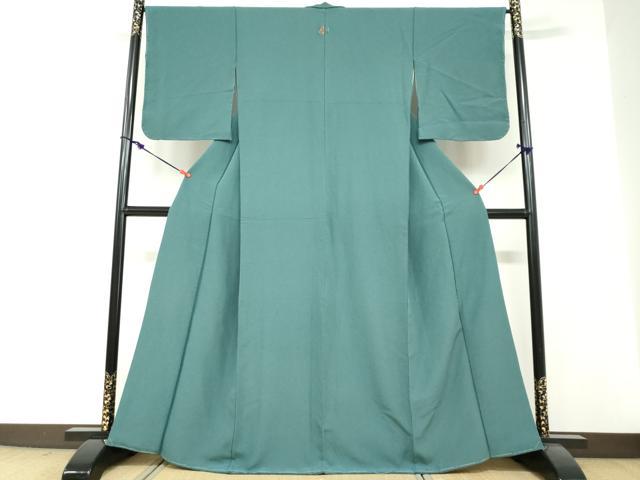 平和屋着物●上質な色無地 紋意匠 青碧色 正絹 逸品 未使用 DABF1288ud