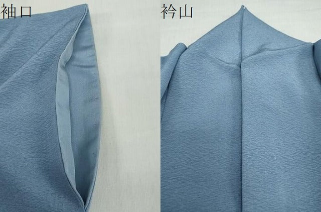 平和屋着物●上質な色無地 紋意匠 青藤色 正絹 逸品 DABF1289ud