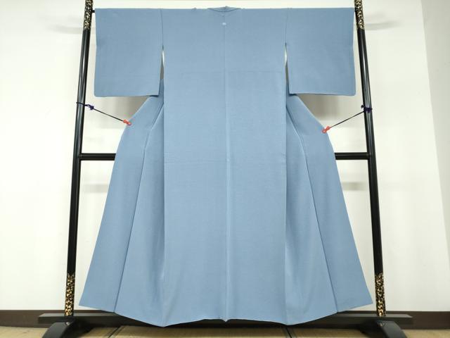 平和屋着物●上質な色無地 紋意匠 青藤色 正絹 逸品 DABF1289ud