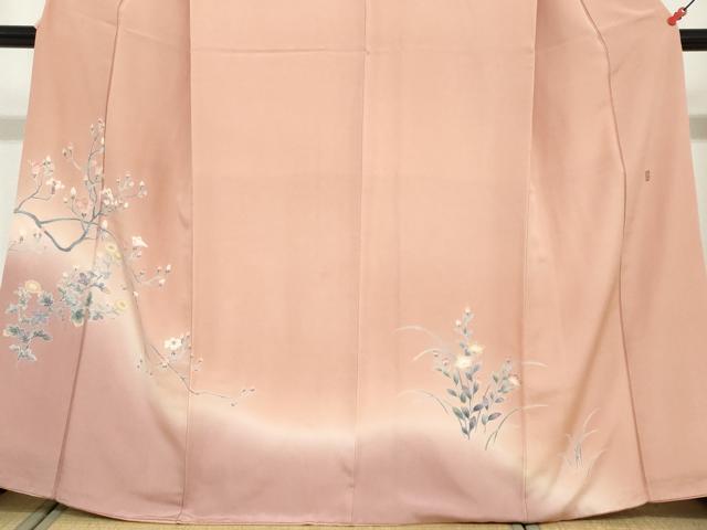 平和屋着物●訪問着 友禅 作家物 枝花文 暈し染め 正絹 逸品 DABF1299ud