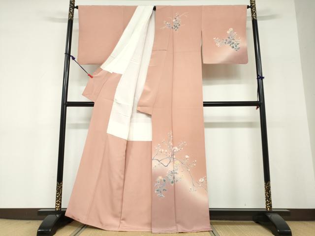 平和屋着物●訪問着 友禅 作家物 枝花文 暈し染め 正絹 逸品 DABF1299ud