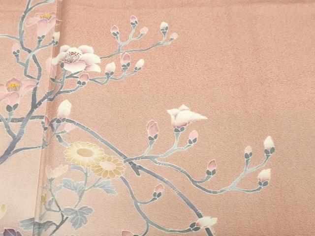 平和屋着物●訪問着 友禅 作家物 枝花文 暈し染め 正絹 逸品 DABF1299ud
