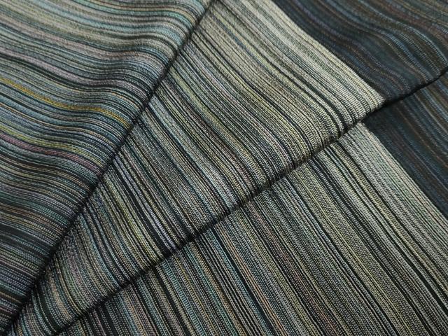平和屋着物●本塩沢 やまだ織 200色 霞文 正絹 逸品 DABF1300ud