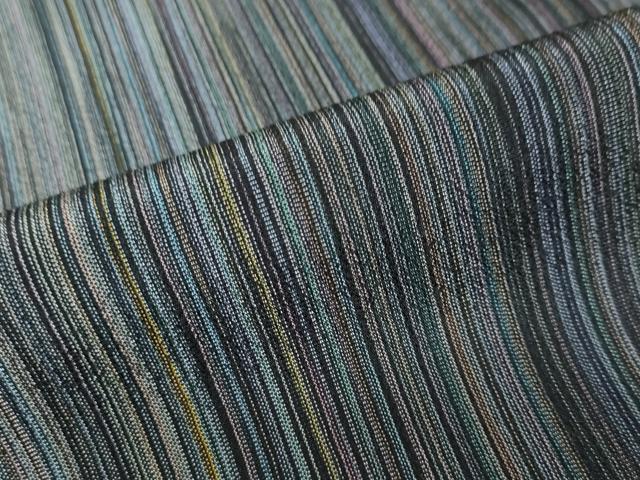 平和屋着物●本塩沢 やまだ織 200色 霞文 正絹 逸品 DABF1300ud