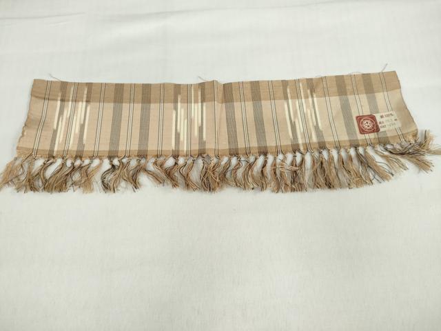 平和屋着物●上質な紬 絣文様 反端付き 正絹 逸品 未使用 DABF1310ud