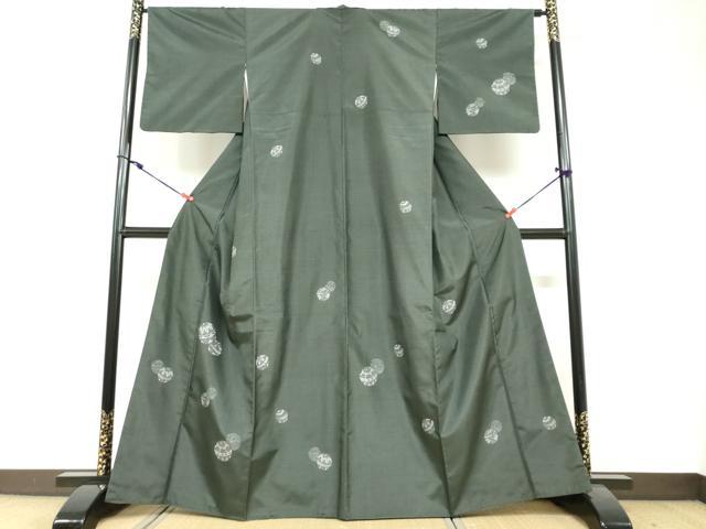 平和屋着物●訪問着 紬地 手毬文 正絹 逸品 DABF1321ud