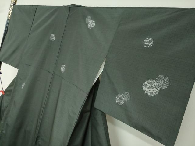 平和屋着物●訪問着 紬地 手毬文 正絹 逸品 DABF1321ud