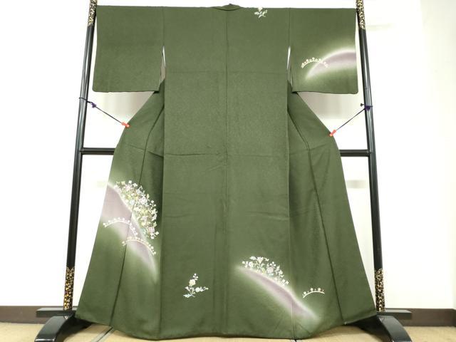 平和屋着物●訪問着 洋花文 暈し染め 金彩 正絹 逸品 DABF1331ud