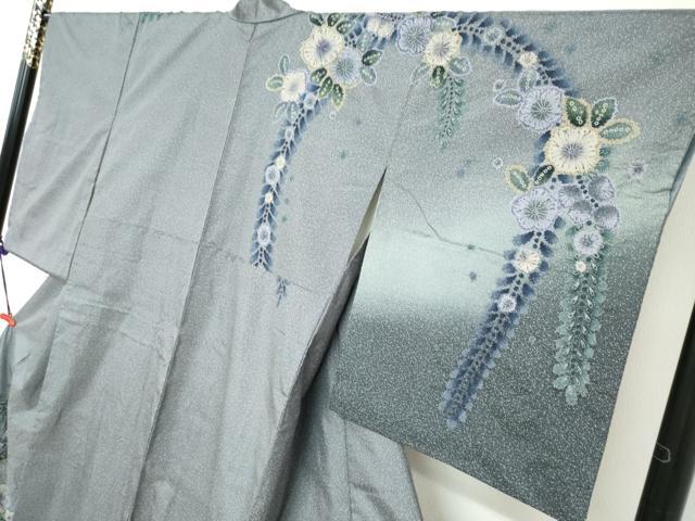 平和屋着物●本場大島紬 訪問着 絞り 辻が花 暈し染め さが美扱い 正絹 逸品 DABF1334ud