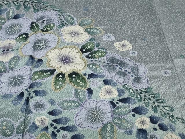平和屋着物●本場大島紬 訪問着 絞り 辻が花 暈し染め さが美扱い 正絹 逸品 DABF1334ud