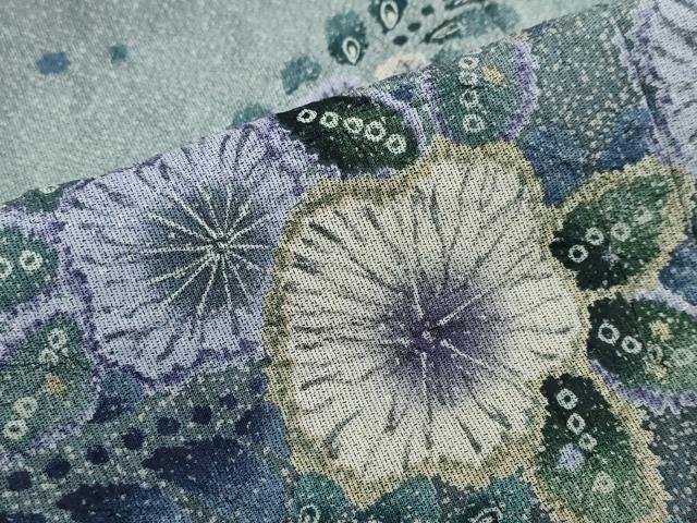 平和屋着物●本場大島紬 訪問着 絞り 辻が花 暈し染め さが美扱い 正絹 逸品 DABF1334ud