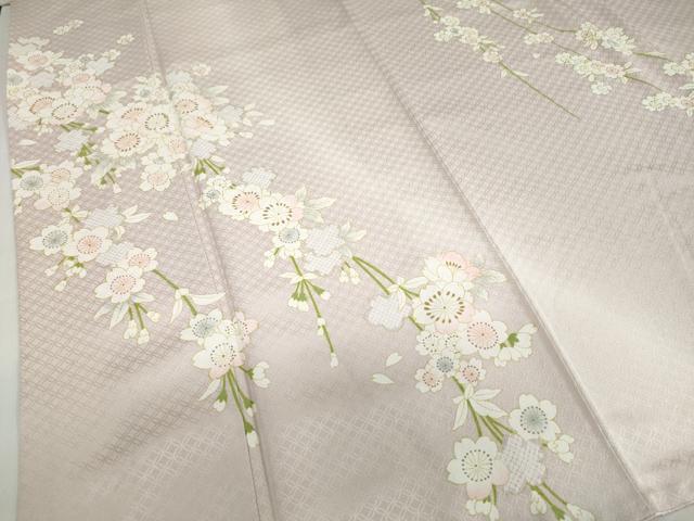 平和屋着物●訪問着 枝垂れ桜文 正絹 逸品 DABF1340ud