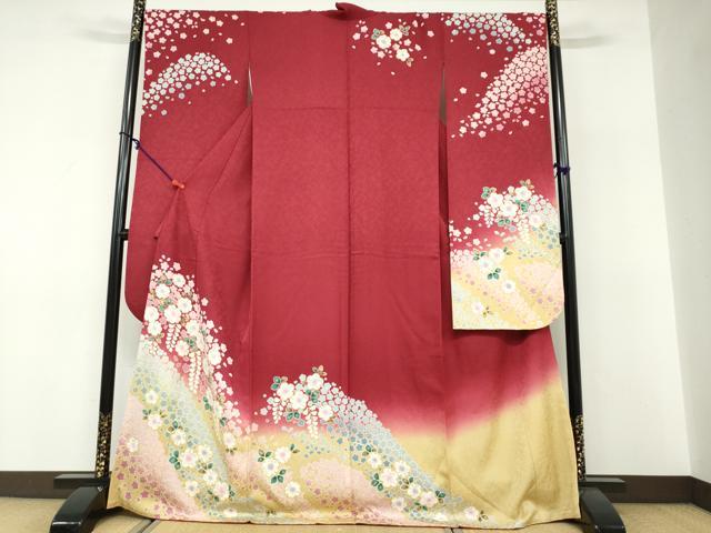 平和屋着物●豪華振袖 辻が花 暈し染め 正絹 逸品 DABF1341ud