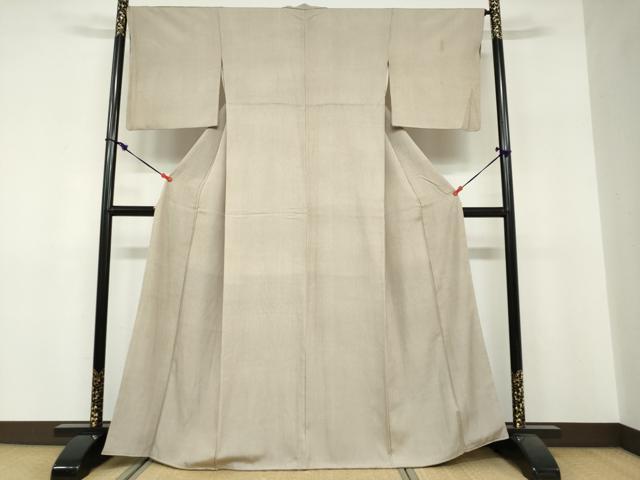 平和屋着物●江戸小紋 浅野栄一 万筋 樺茶色×白橡色 正絹 逸品 DABF1346ud