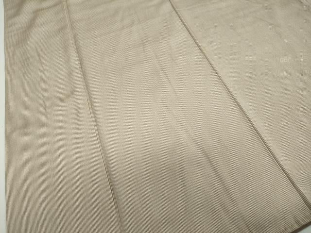 平和屋着物●江戸小紋 浅野栄一 万筋 樺茶色×白橡色 正絹 逸品 DABF1346ud